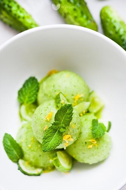 Miętowy sorbet z ogórka