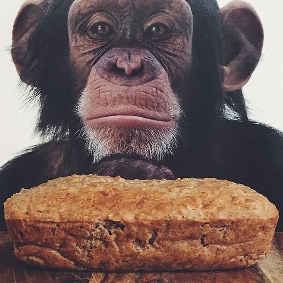 Wegański chleb bananowy z masłem orzechowym