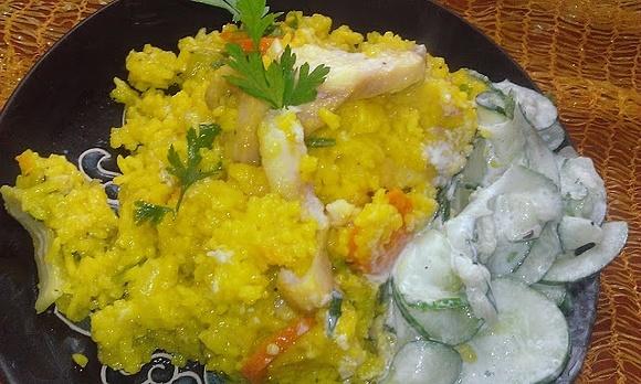 Risotto z okoniem nilowym
