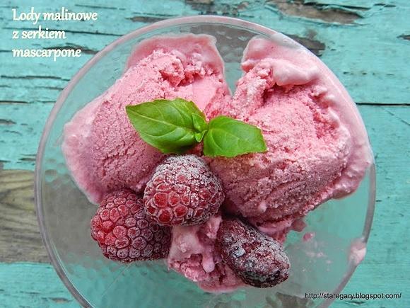 Lody malinowe z serkiem mascarpone