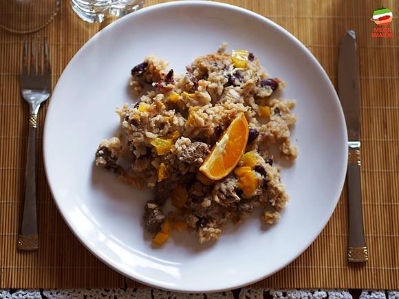 Paella z gęsią, kurczakiem i nutą pomarańczy