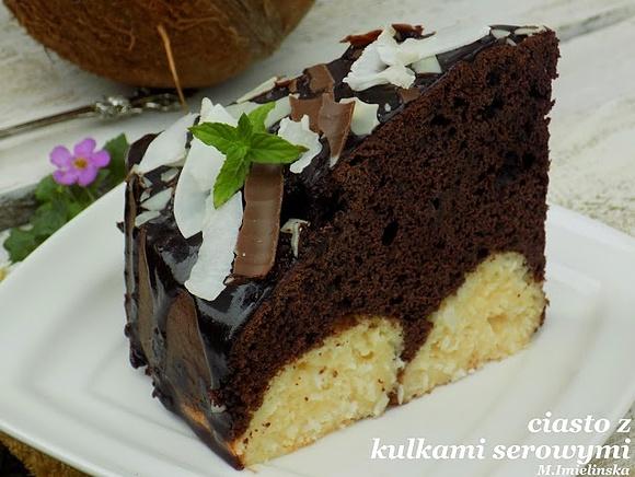 Ciasto z kulkami serowo-kokosowymi