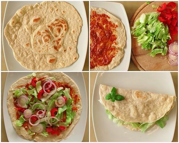 Piadina z włoskiego placka z nadzieniem