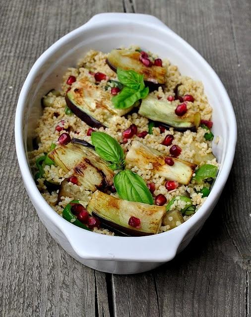 Fit sałatka z kaszą bulgur i bakłażanem