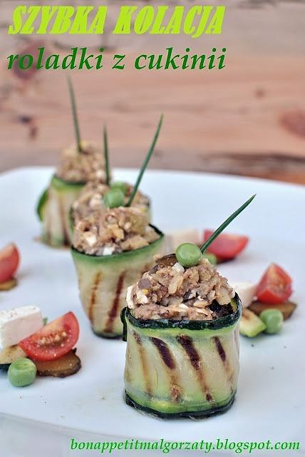 Roladki z cukinii z pastą ziemniaczano-tuna
