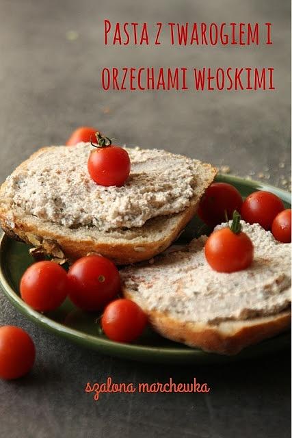 Pasta z twarogiem i orzechami włoskimi