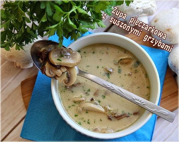 Zupa pieczarkowa z suszonymi grzybami