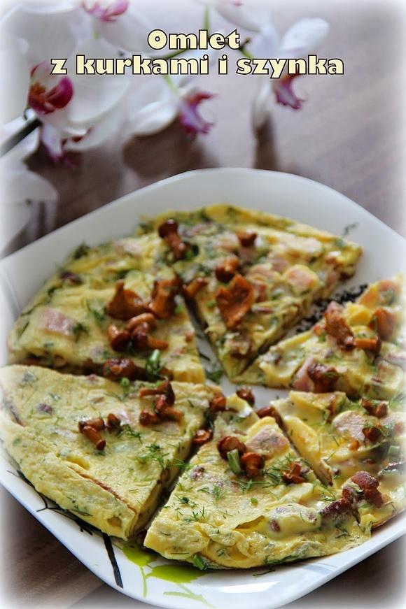 Omlet z kurkami i szynką na szybki obiad