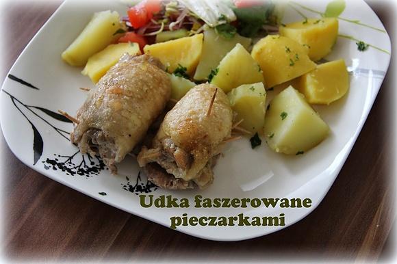 Udka faszerowane pieczarkami