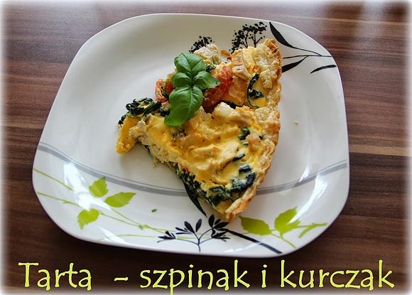 Tarta z piersią kurczaka i szpinakiem
