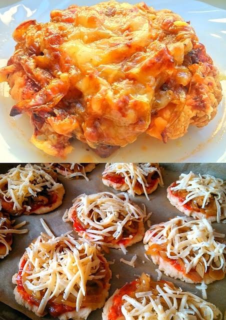 Mini pizze cebulowe