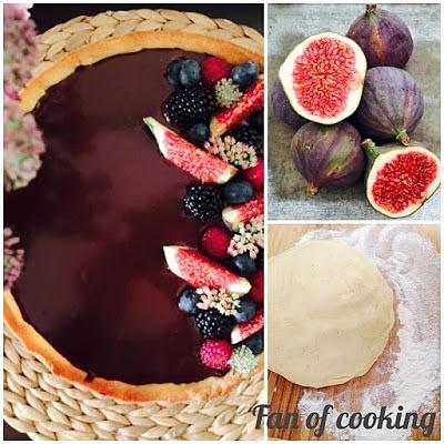 Tarta z galaretką figową i kremem czekoladowym