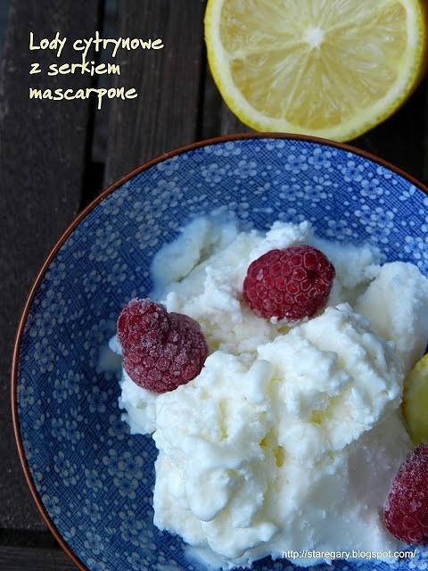Lody cytrynowe z serkiem mascarpone