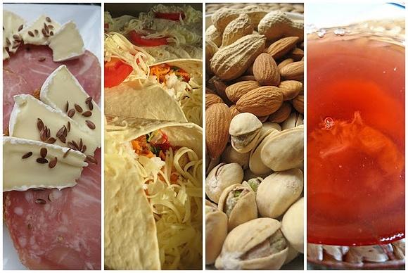 Menu codzienne: kindziuk z camembertem, tortilla z indykiem i kompot śliwkowy