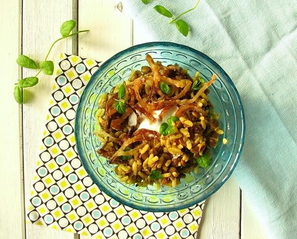 Ryż z soczewicą mejadra – kuchnia arabskie, przepis, yotam ottolenghi