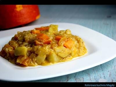Risotto z dynią, jabłkiem i morelą - przepis na jesienny obiad
