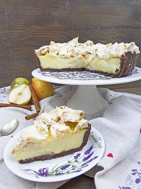 Tarta z gruszkami i bezą