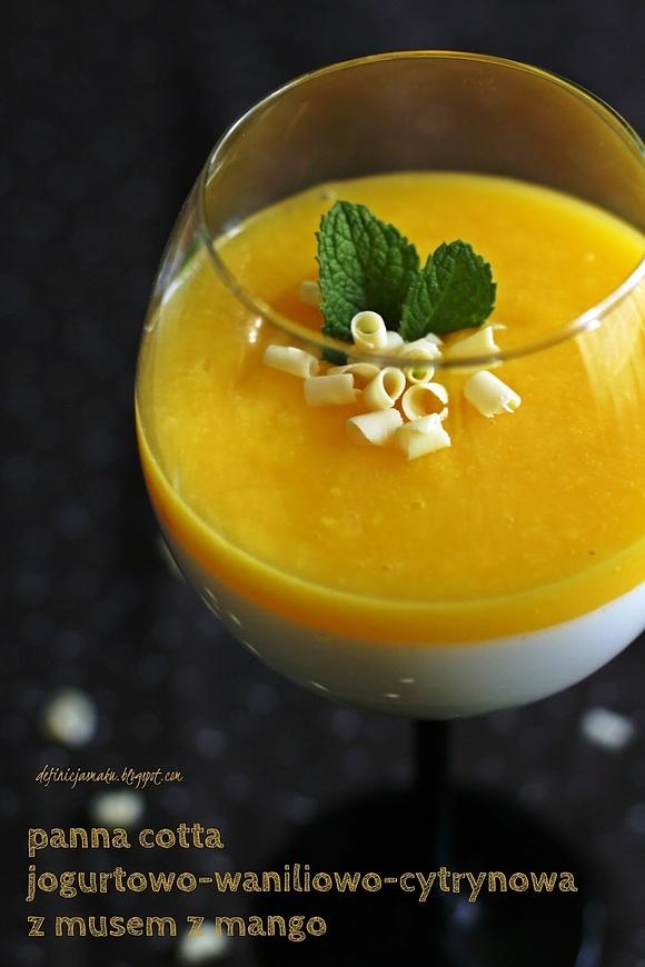 Cytrynowo-waniliowa panna cotta z musem mango