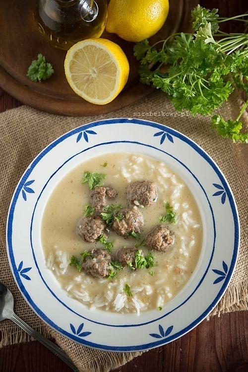 Zupa cytrynowa z klopsikami wołowymi