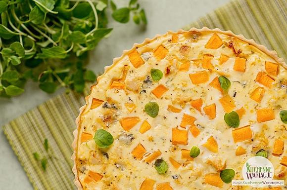 Tarta z kurczakiem, dynią i serem pleśniowym