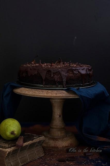Sernik Piękna Helena z gruszkami i brownie