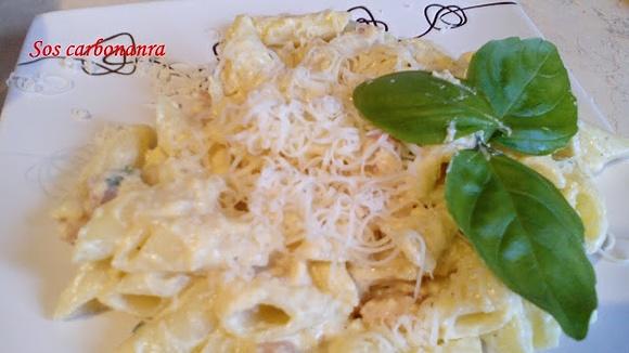 Sos carbonara z makaronem penne