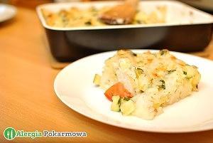 Zapiekanka z kalafiora i kozim serem bez glutenu, jajek i soi
