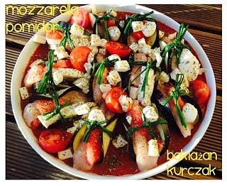 Łodeczki z bakłażana z kurczakiem, pomidorami i mozzarellą