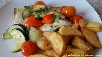 Kurczak z pieczonymi warzywami
