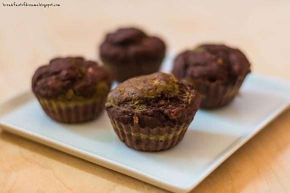 Herbaciana zebra - muffiny bananowe z kakao i matcha
