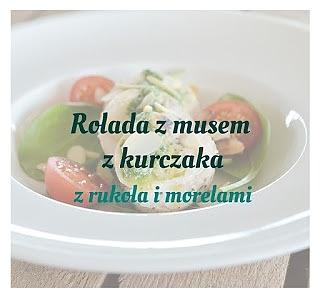 Rolada z musem z kurczaka, rukolą i morelami