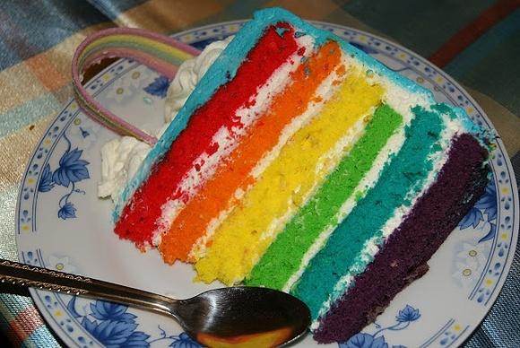 Tęczowy tort