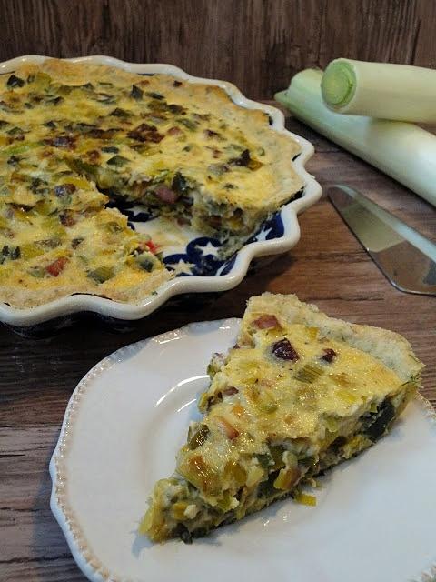 Quiche porowy z boczkiem
