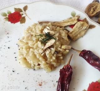 Risotto z suszonymi grzybami i kurczakiem