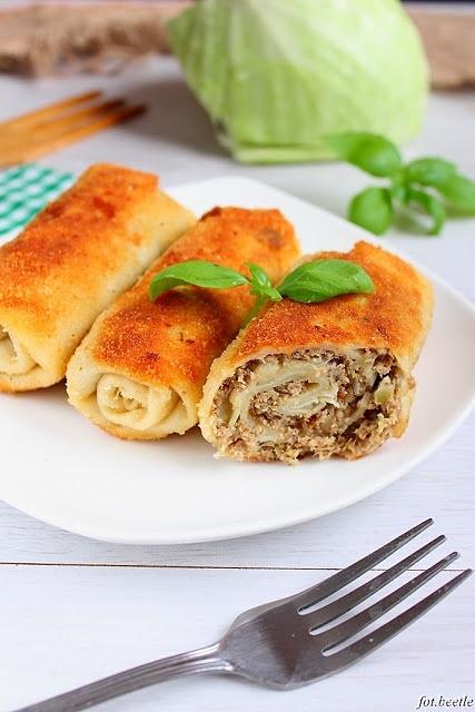 Krokiety z mięsem i białą kapustą