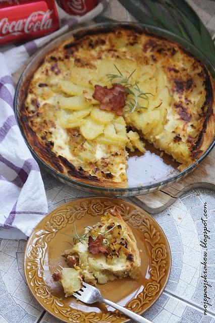 Tarta ziemniaczano-porowa z boczkiem na cieście francuskim