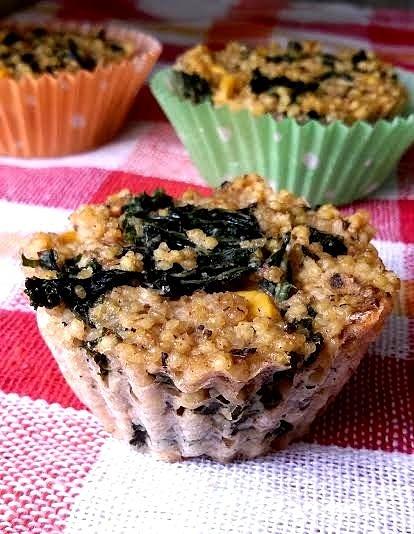 Muffiny jaglane z jarmużem - szybkie drugie śniadanie lub przekąska