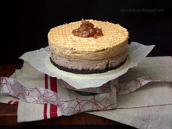 Kasztanowo-krówkowy sernik z kajmakiem i oreo