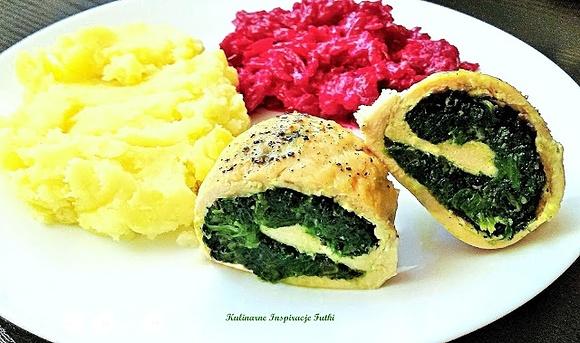 Roladki z kukurydzianego kurczaka ze szpinakiem