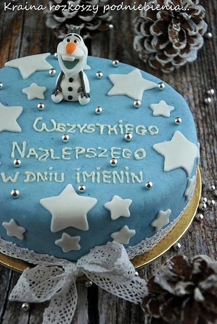 Tort z olafem z krainy lodu - zimowy tort dla fanów filmu