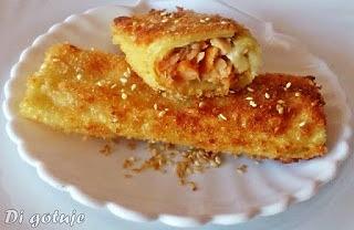 Krokiety z canelloni z wędzonym dorszem i mozzarellą