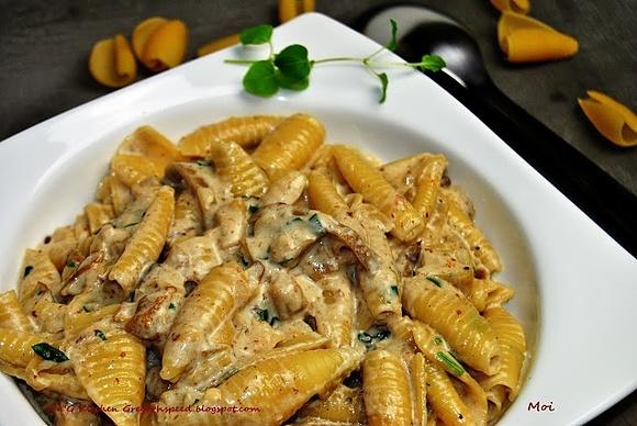 Castellane z grzybami w sosie Gorgonzola
