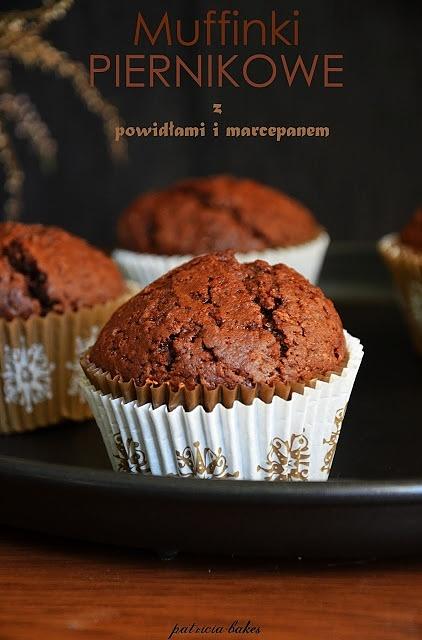 Muffinki piernikowe z powidłami i marcepanem