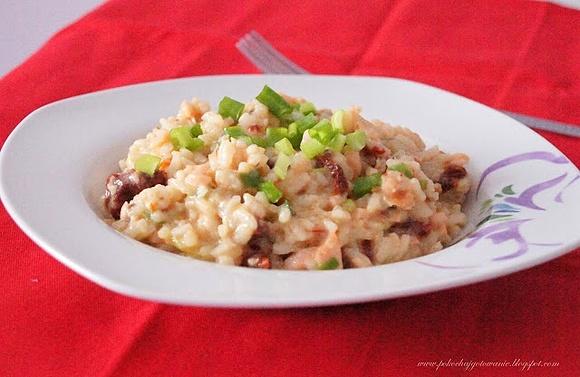 Risotto z wędzonym łososiem