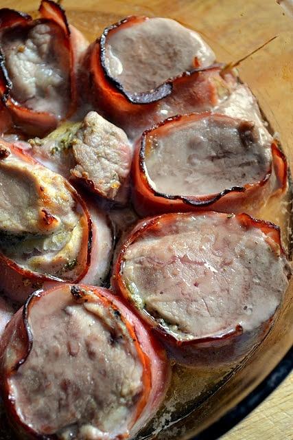 Polędwiczka z musztardą i bekonem zapiekana