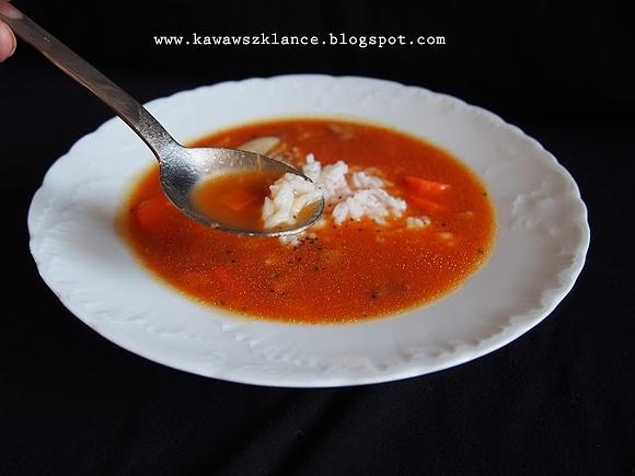 Zupa pomidorowo-dyniowa bez zabielania z ryżem