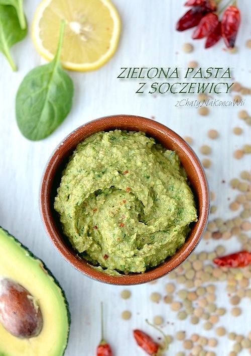 Zielona pasta z soczewicy - szybki wegetariański dip i smarowidło