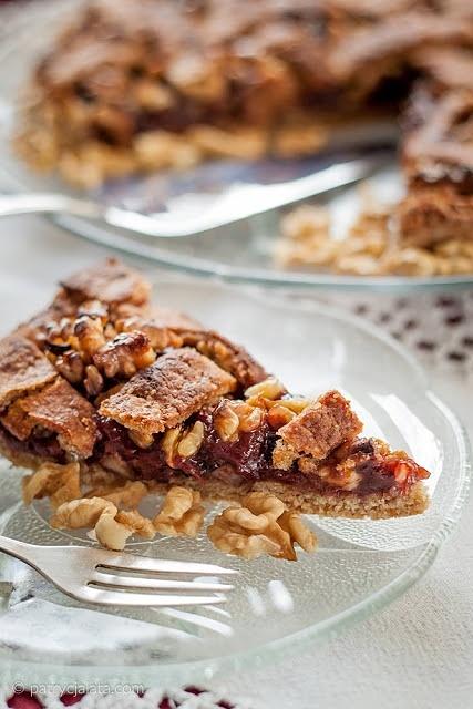 Tarta z powidłami i orzechami włoskimi