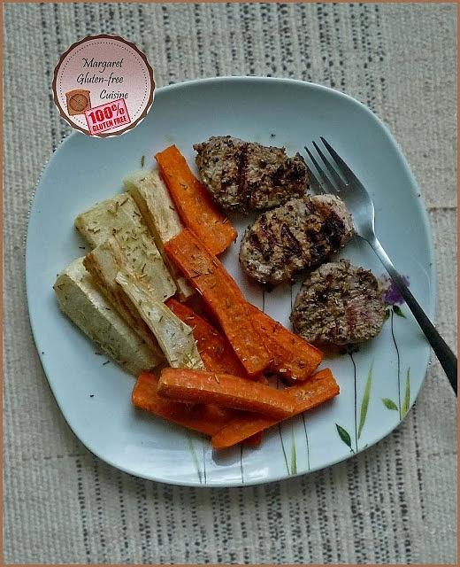 Marynowana polędwiczka z pieczonymi warzywami korzeniowymi