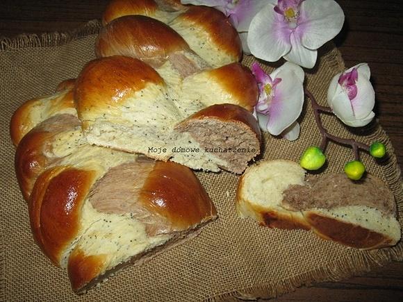 Chałka z trzema smakami: kakao, mak, kokos